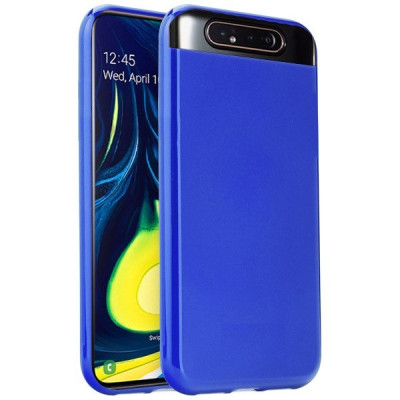 Силиконови гърбове Силиконови гърбове за Samsung Луксозен силиконов гръб ТПУ ултра тънък МАТ за Samsung Galaxy A80 A805F син 